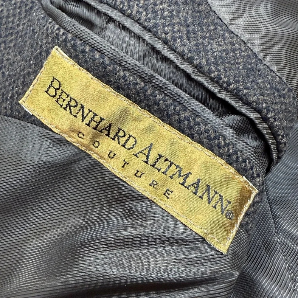 Vintage Bernhard Altmann Coat Men 44R Brown Wool Overcoat Classic Pockets Formal